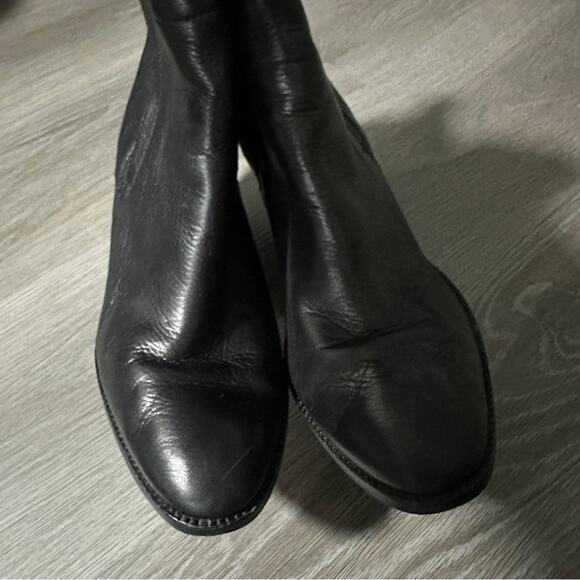 Dolce Vita DV Black Leather Side Zip Block Heeled Booties Size 9 - Picture 2 of 14